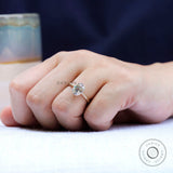 2.5 CT Old Mine Cut Elongated Cushion Off White Moissanite Ring, Brushed Matte Finish Ring, Vintage Engagement Ring, Vintage Promise Ring