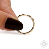 Dainty Full Eternity Moissanite Distance Wedding Band 14K Yellow Gold Womens Delicate Stacking Ring Stackable Band Diamond Wedding Band