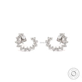 Elegant Bridal Hoop Earrings in Shimmering Gold and Diamonds, Luxurious Lab-Created Diamond Hoop Earrings, Diamond Hoop Studs, Birthday Gift