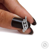 18k White Gold Round Lab Grown Diamond Hoop Earrings For Women, Statement Earrings, Diamond Huggie Hoop Earrings, Cluster Diamond Earrings