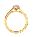 Marquise Cut Moissanite Engagement Ring, 10K Yellow Gold Tulip Set Ring, Cathedral Shank Ring, Unique Wedding Ring, Solitaire Ring