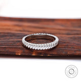 Rope Band Ring, White Gold Rope Ring, Full Eternity Band, Stacking Band, Stacking Gift Ring, Plain Gold Band, Unique Band Ring, 3 MM Band