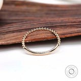 14k Gold Beaded Band Ring / Dainty Minimalist Stacking Ring for Women / 14k Gold Ball Ring / Gold Dotted Ring, Perfect for Simple Elegance
