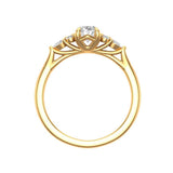 Brilliant Cut Oval Moissanite Engagement Ring, Trellis Ring, 10K/14K/18K Yellow Gold Ring, Cluster Ring Women, Anniversary Ring For Her