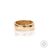 Scattered Galaxy Diamond Unisex Ring, Wide Wedding Band, Flush Set Band, Diamond Snowfall Ring, Solid Yellow Gold Confetti Cigar Band