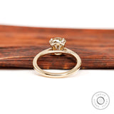 1.5 CT Elongated Cushion Champagne Moissanite Wedding Ring Cathedral Shank Solitaire Ring Unique Color Moissanite Engagement Ring