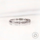 Classic Lab Diamond Wedding Band, 18K Solid Gold Ring, Delicate Moissanite Eternity Ring, Stackable Matching Rings For Women - Orbion Jewels