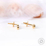 Graduated Diamond Swirl Journey Earrings, Lab Grown Diamond Bubble Drop Earrings, 10k/14k/18k Solid Gold Earrings, Bezel Set Wedding Studs