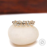 Five Stone Moissanite Band Old Mine Cut Unique Cushion Cut Wedding Band Women 5 Stone Antique Ring Vintage Wedding Band 14k Yellow Gold