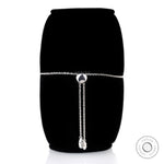 Back view of marquise diamond bolo bracelet showing slider mechanism