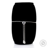 Back view of marquise diamond bolo bracelet showing slider mechanism