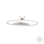 Front view of marquise inspired lab grown diamond bracelet on white background