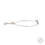 Slim profile of solid gold chain diamond bolo bracelet