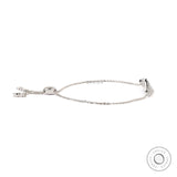 Slim profile of solid gold chain diamond bolo bracelet