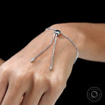 Lab grown diamond marquise bolo bracelet worn on wrist