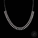 Bridal lab diamond fringe necklace with flexible linking diamond design