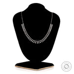 Round diamond chain with pear diamond drops statement necklace