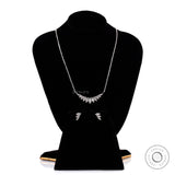 14k white gold diamond bar necklace with matching earrings