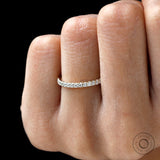 Minimalist round moissanite wedding band women