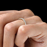 Unique pave half eternity moissanite or lab diamond band
