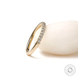 Elegant lab diamond wedding band with glossy 10K yellow gold finish