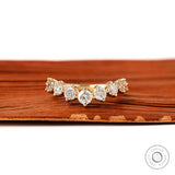 Round Lab Diamond/Moissanite Curved Wedding Band Contour Ring Women Chevron Stacking Ring Wishbone Wedding Ring Nesting Ring Gold 14k