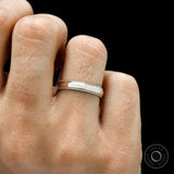 Mens two tone gold dome milgrain wedding band