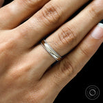 Polished mens two tone wedding ring with milgrain border