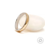 Mens 14k yellow and white gold dome wedding band