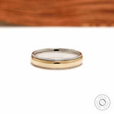 Classic dome wedding band mens two tone gold ring