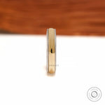 Milgrain edge mens wedding ring polished two tone band