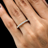 Emerald cut half eternity wedding band yellow gold