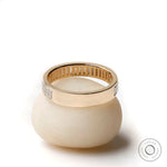 Back view polished gold eternity band interior