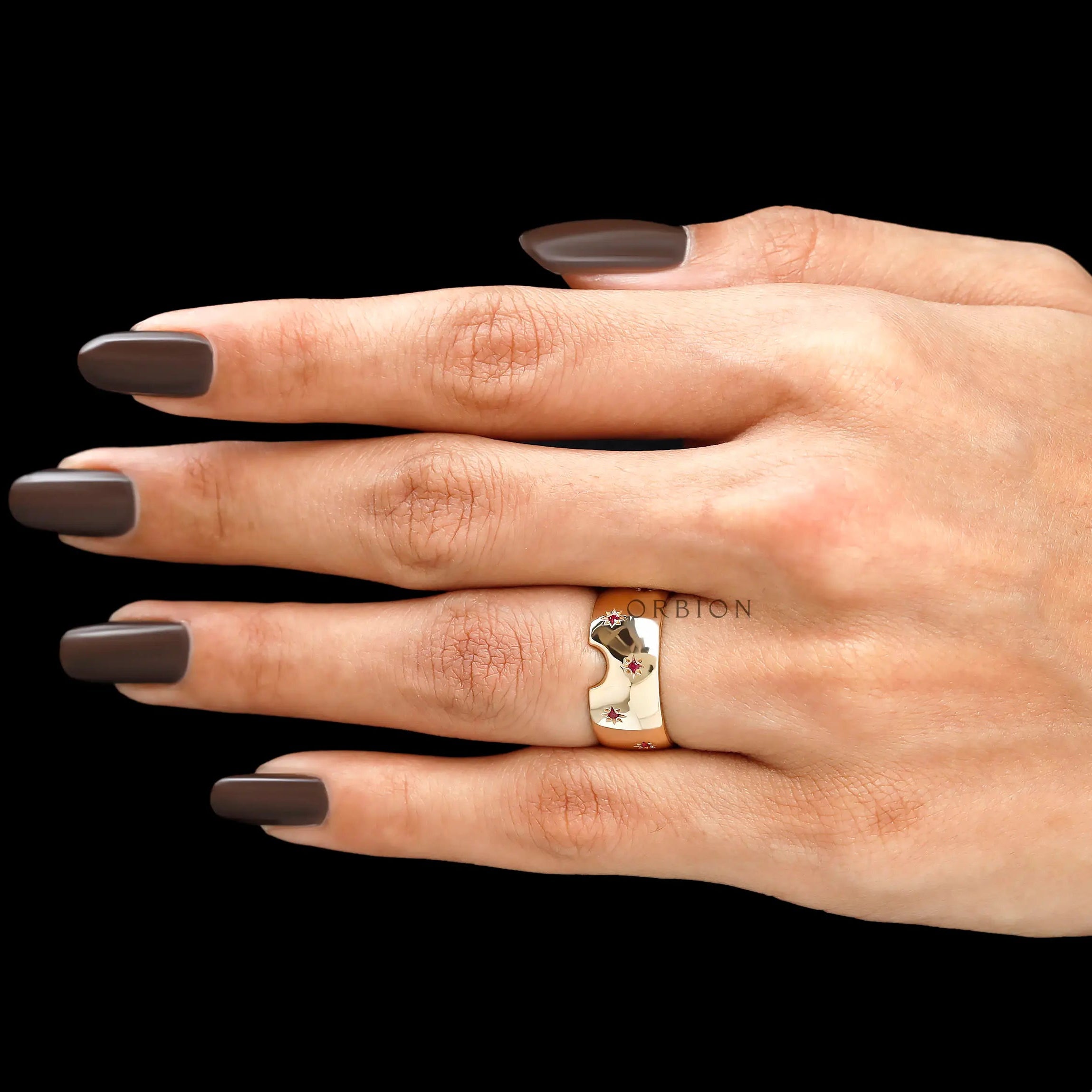 Luxury stacking ruby ring in yellow gold