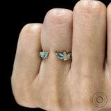 Branch and vine design leaf gap stacking band 10k yellow gold