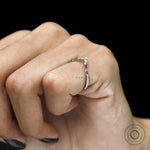 Unique platinum bridal band with contour design