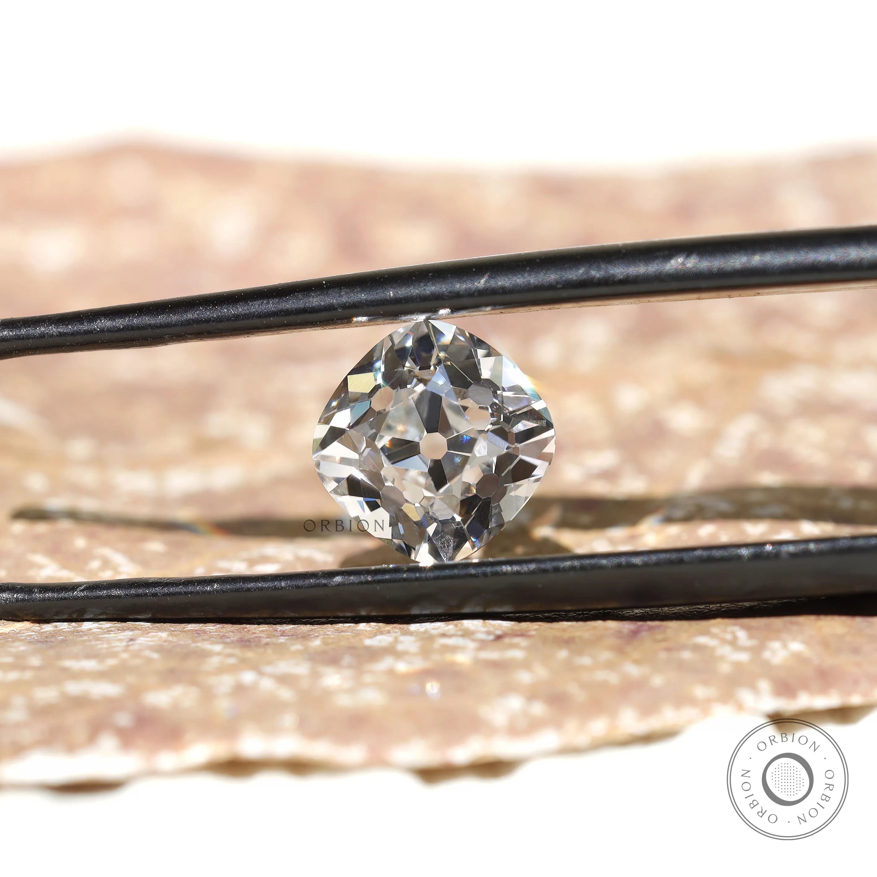 Vintage style cushion lab diamond 2 ct colorless antique cut stone