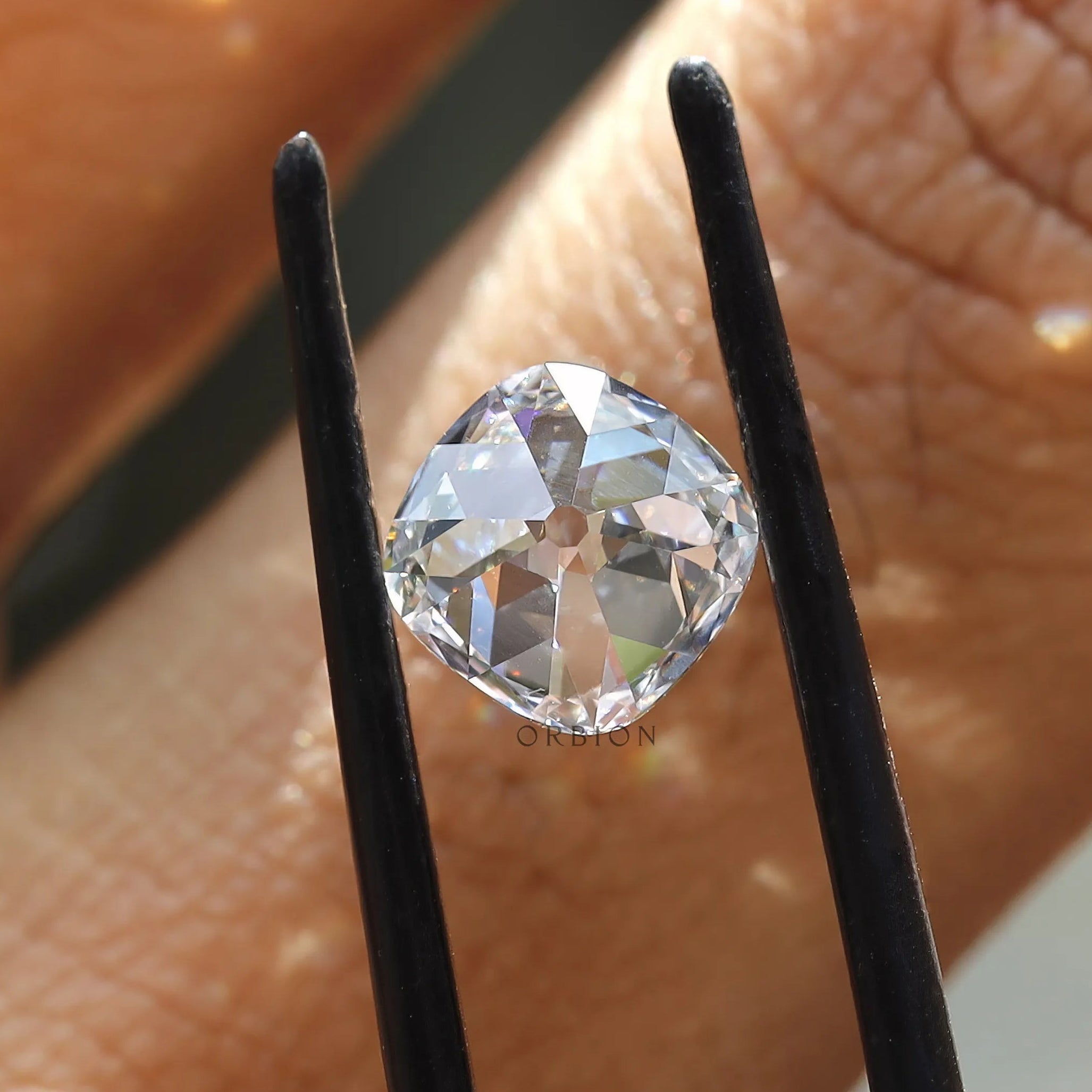 2 ct Cushion shape lab diamond old mine cut clear loose gem