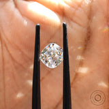Loose 2 ct colorless cushion lab diamond with antique cut brilliance