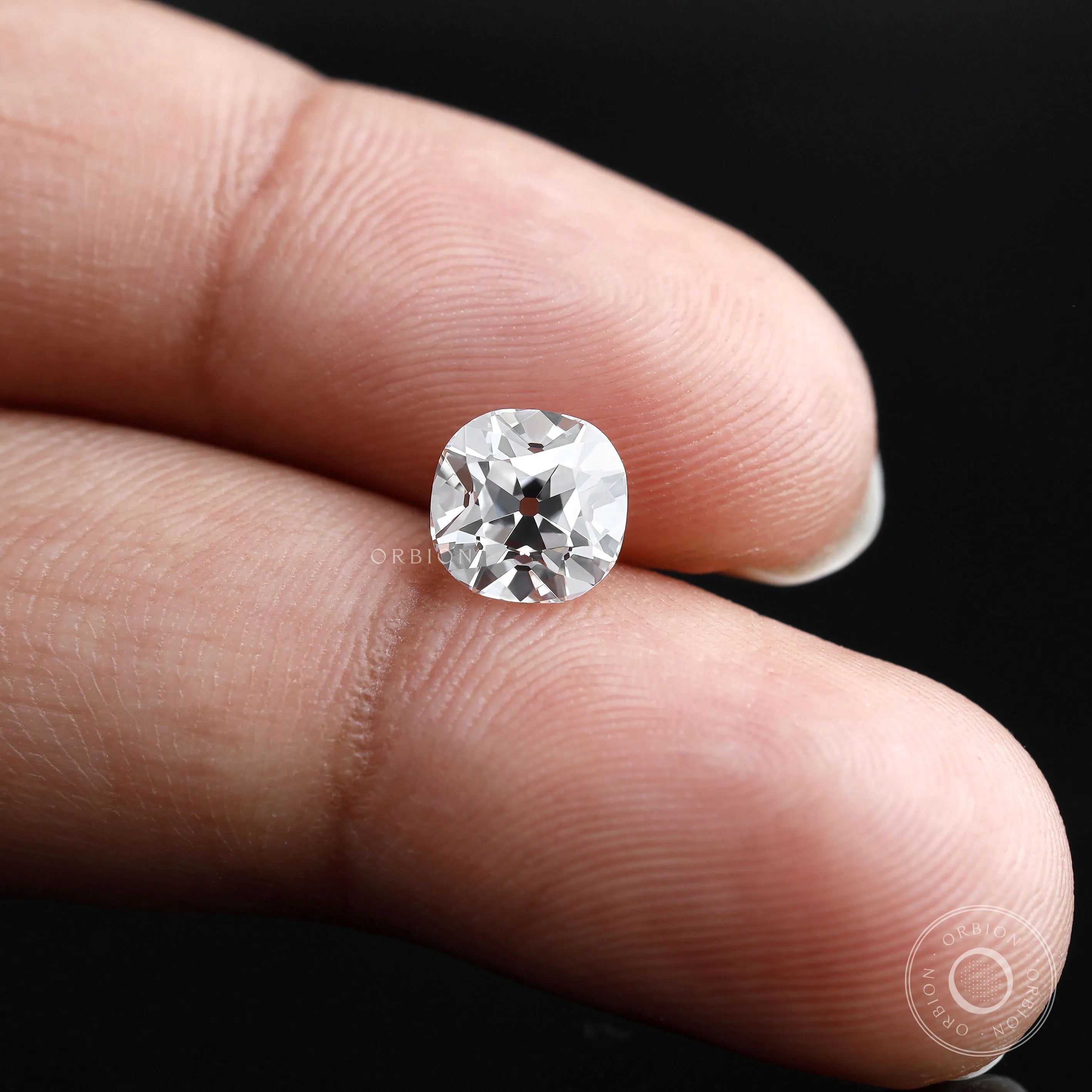 Cushion lab grown diamond 1.25 ct with vintage old mine appearance