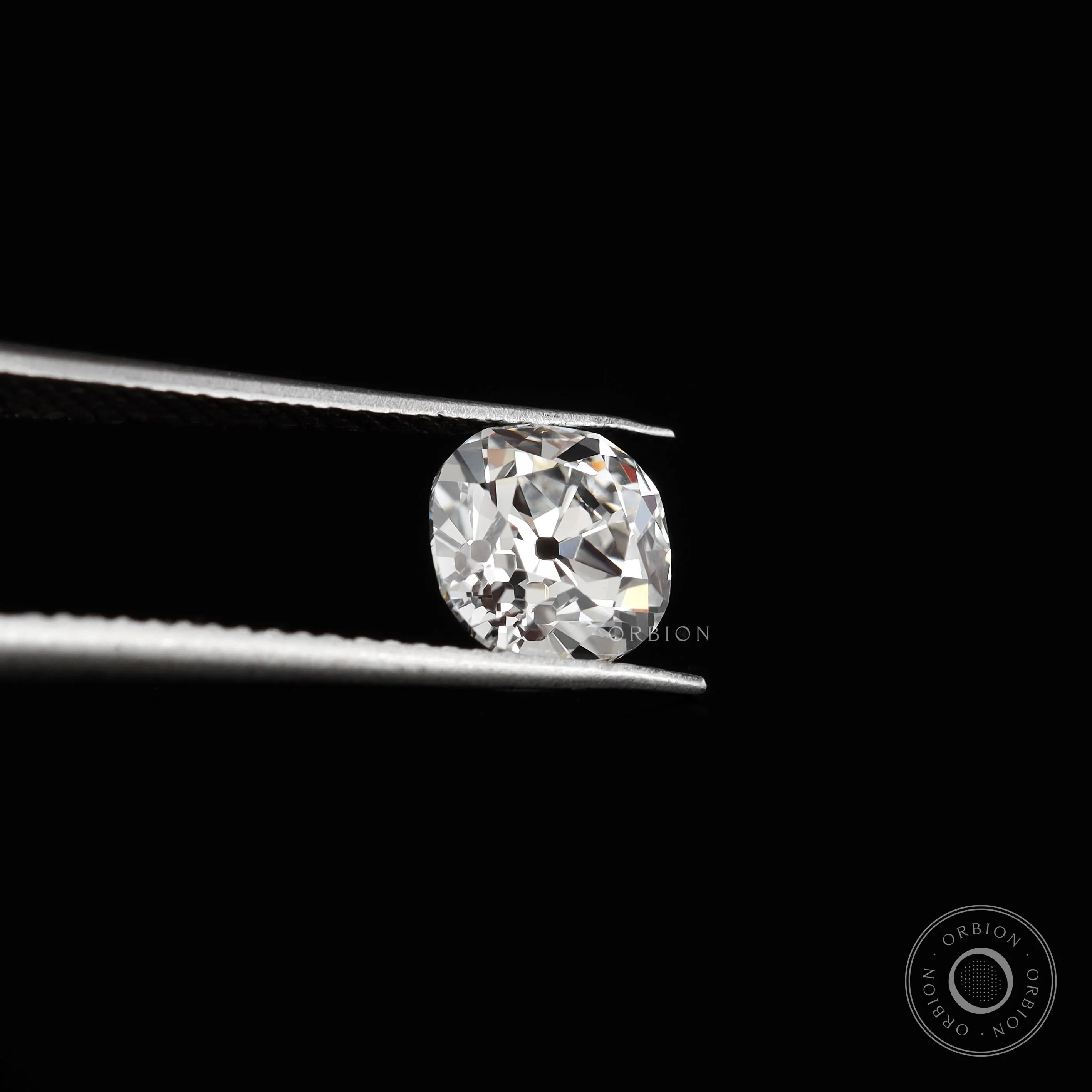 1.25 ct Lab created cushion diamond with old mine cut brilliance