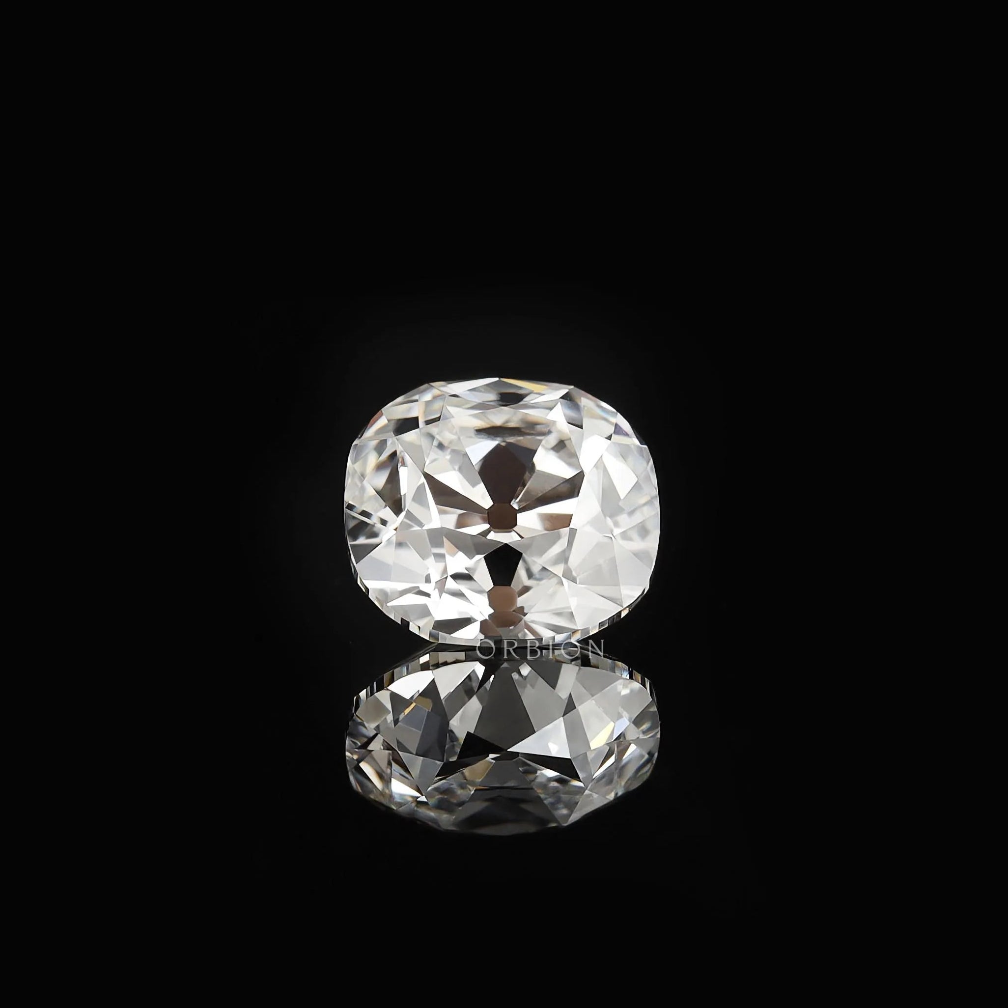 Cushion shape lab diamond 1.25 ct with vintage antique faceting