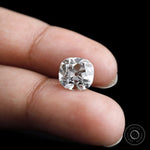 3 ct Cushion lab diamond loose stone with vintage antique faceting