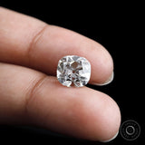 3 ct Cushion lab diamond loose stone with vintage antique faceting