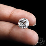 Old mine cut cushion lab grown diamond 3 ct with clean colorless tone