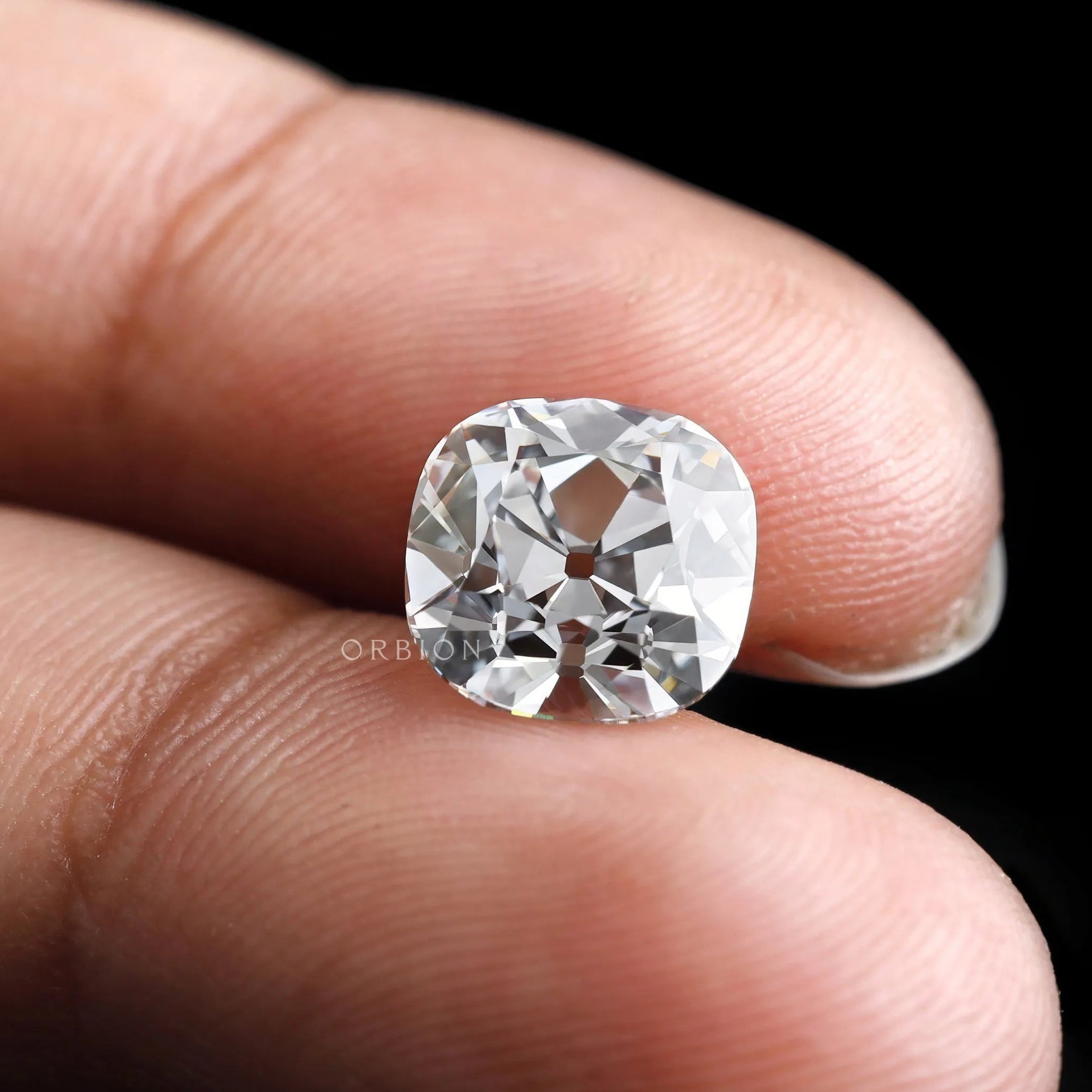 3 ct Cushion lab diamond with antique cut and timeless brilliance