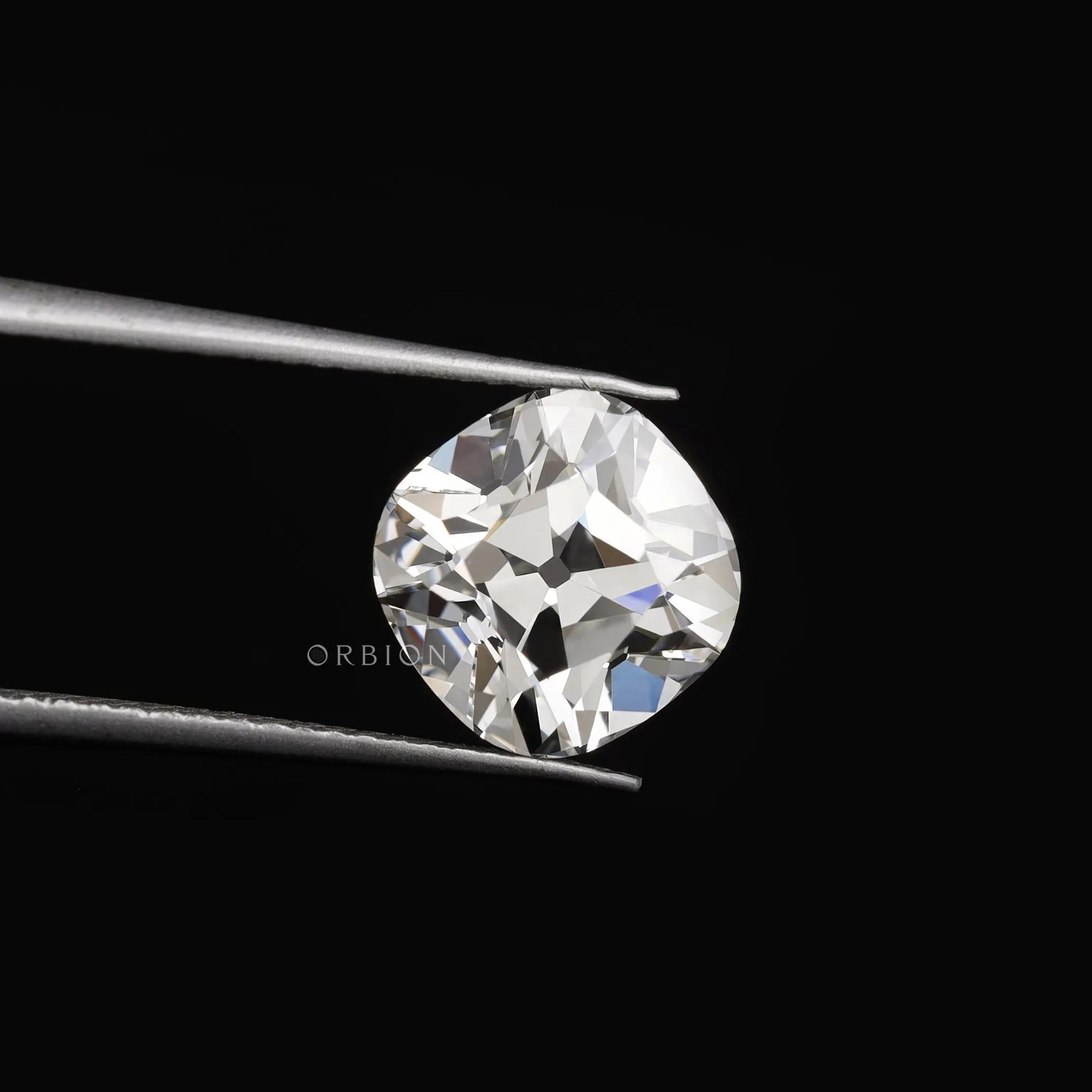 3 ct Loose lab grown cushion diamond with vintage old mine cut