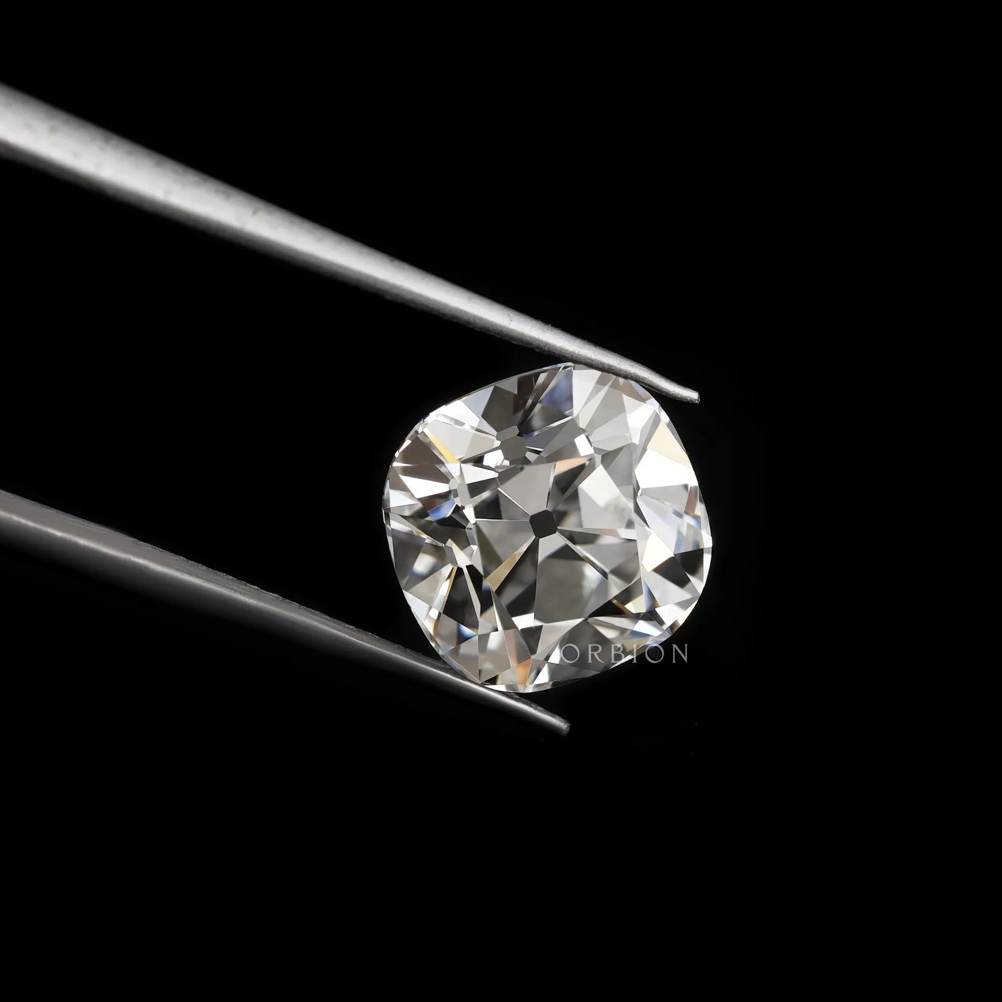 3 ct Lab created cushion diamond old mine cut loose bright stone