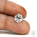 Vintage cut cushion lab diamond 2 ct loose ethical gemstone