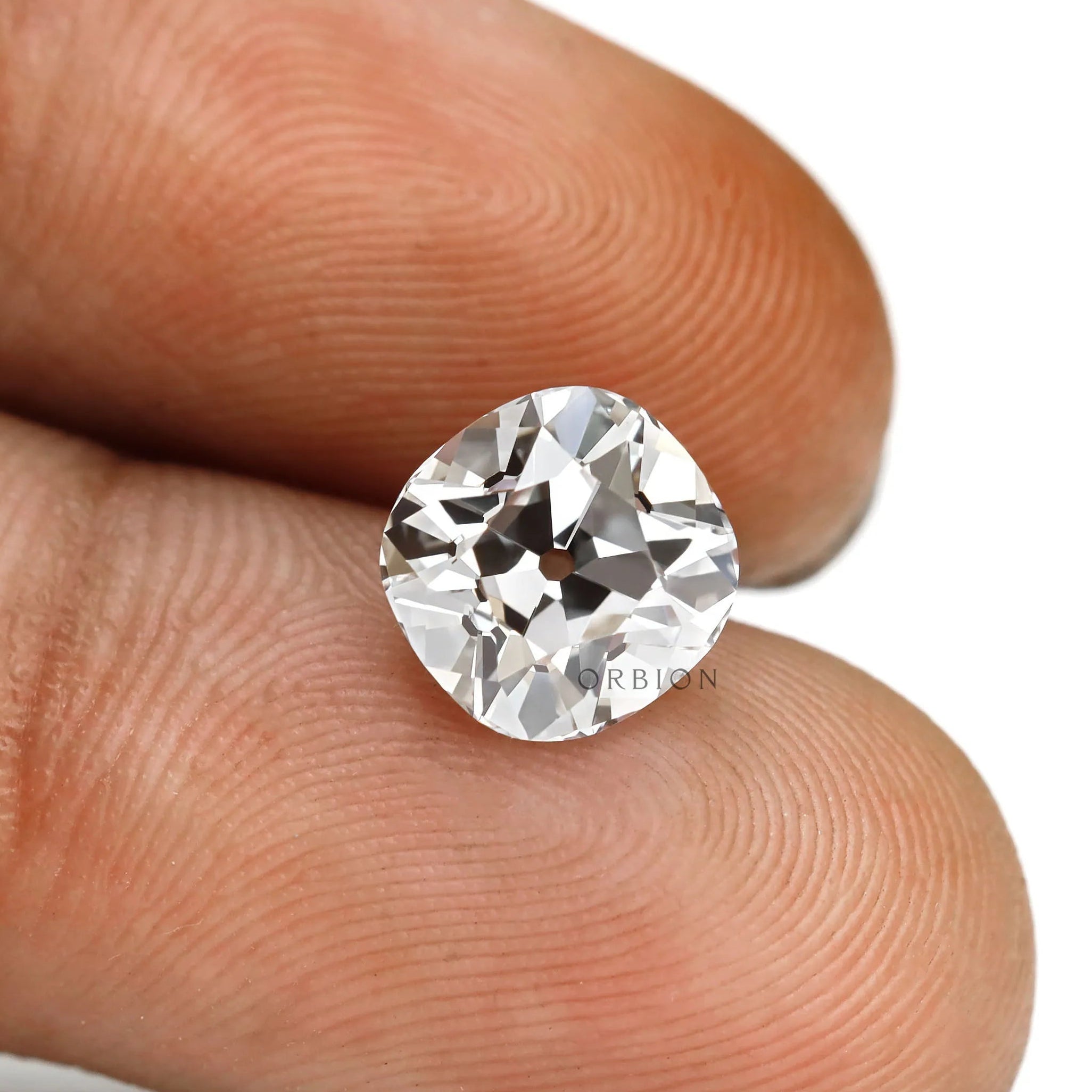 Vintage cut cushion lab diamond 2 ct loose ethical gemstone